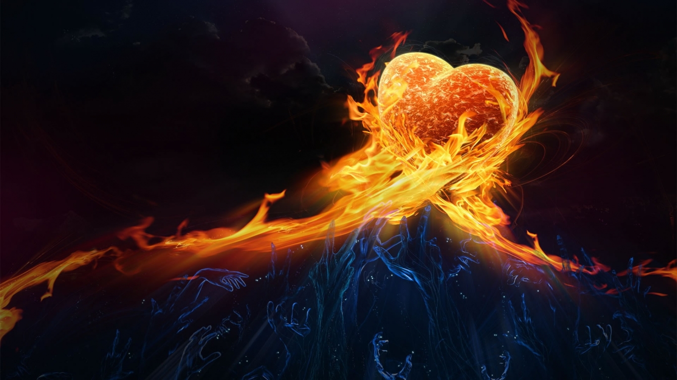 Heart in Fire for 1366 x 768 HDTV resolution