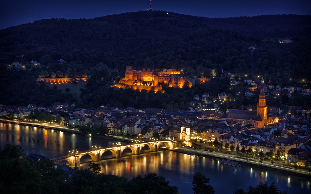 Heidelberg Night Lights for 1280 x 800 widescreen resolution