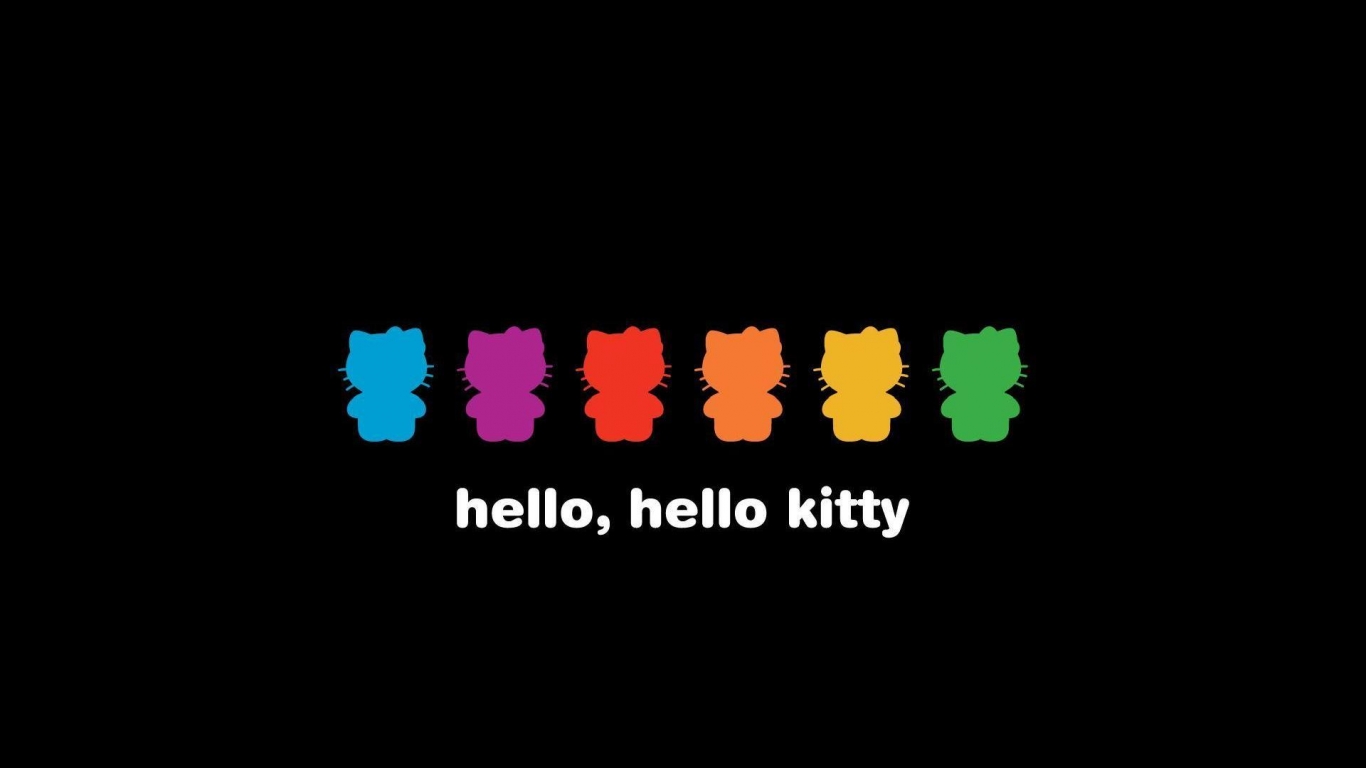 Hello Kitty Shapes for 1366 x 768 HDTV resolution