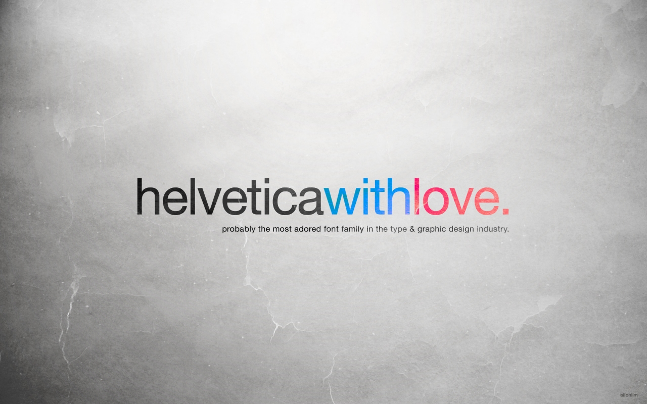 Helvetica with Love for 1280 x 800 widescreen resolution