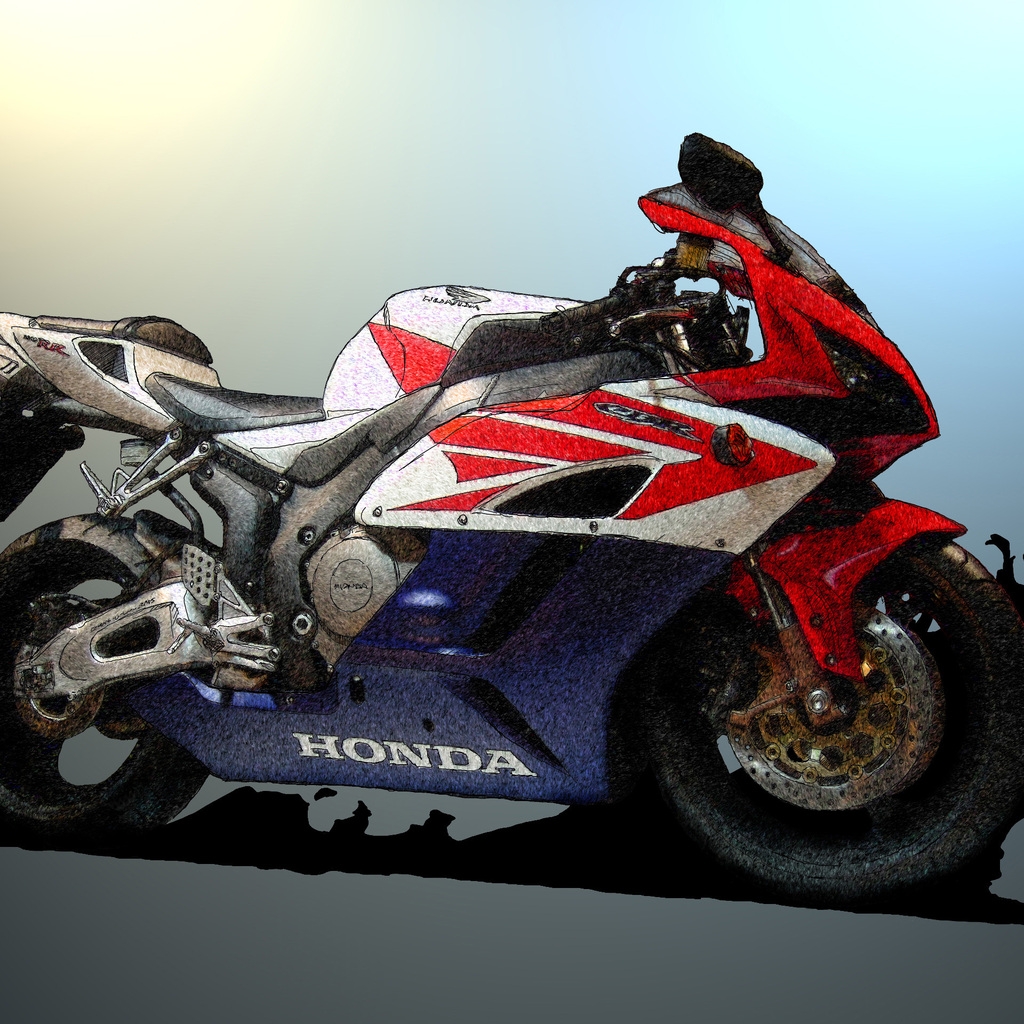 Honda CBR Sketch for 1024 x 1024 iPad resolution