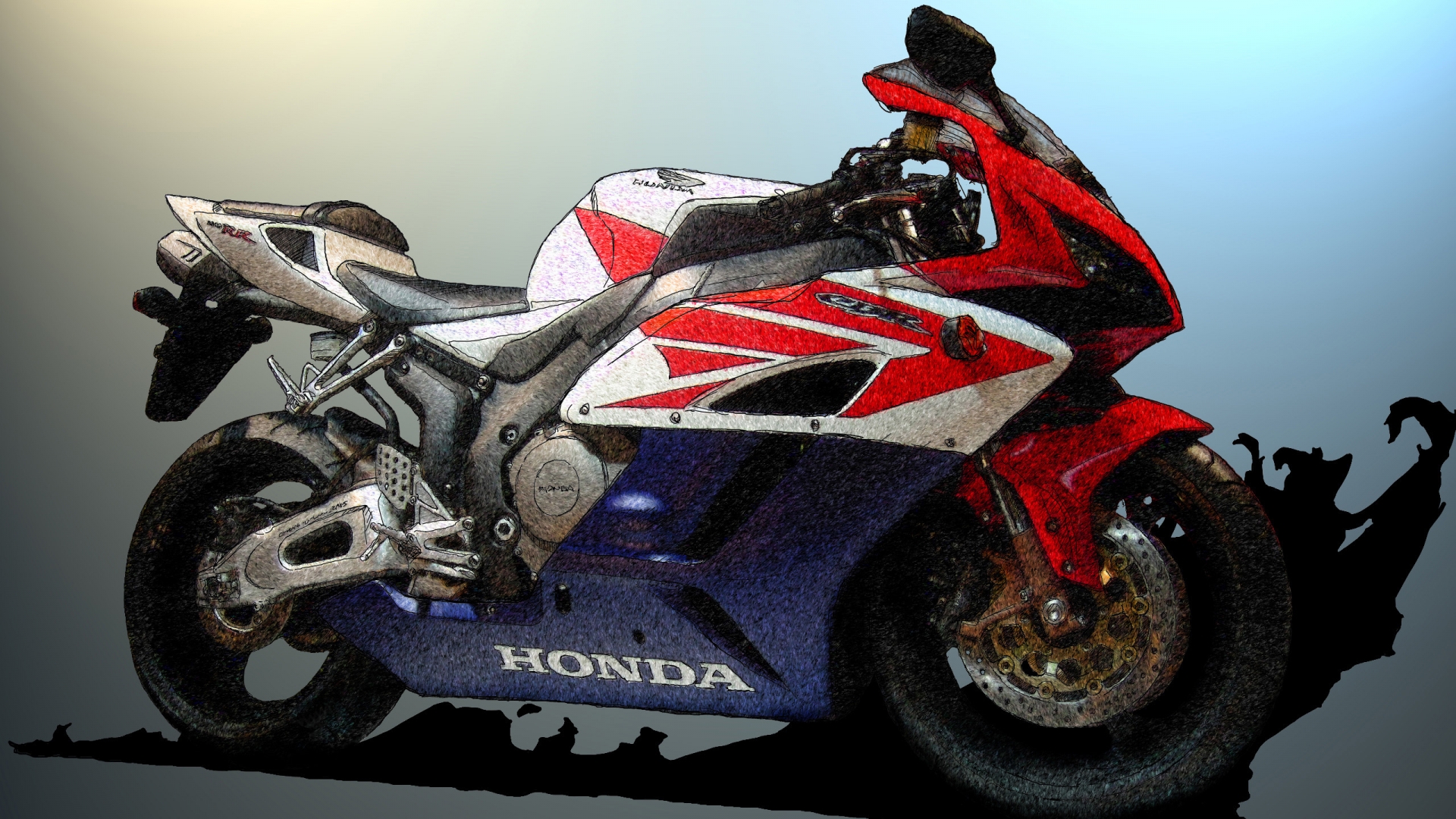 Honda CBR Sketch for 1920 x 1080 HDTV 1080p resolution
