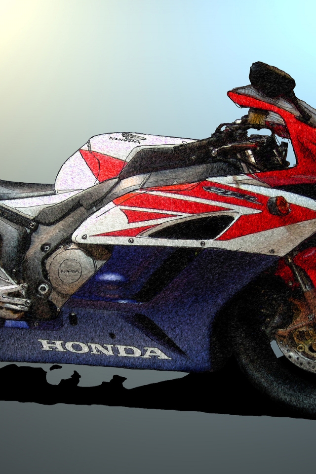 Honda CBR Sketch for 640 x 960 iPhone 4 resolution