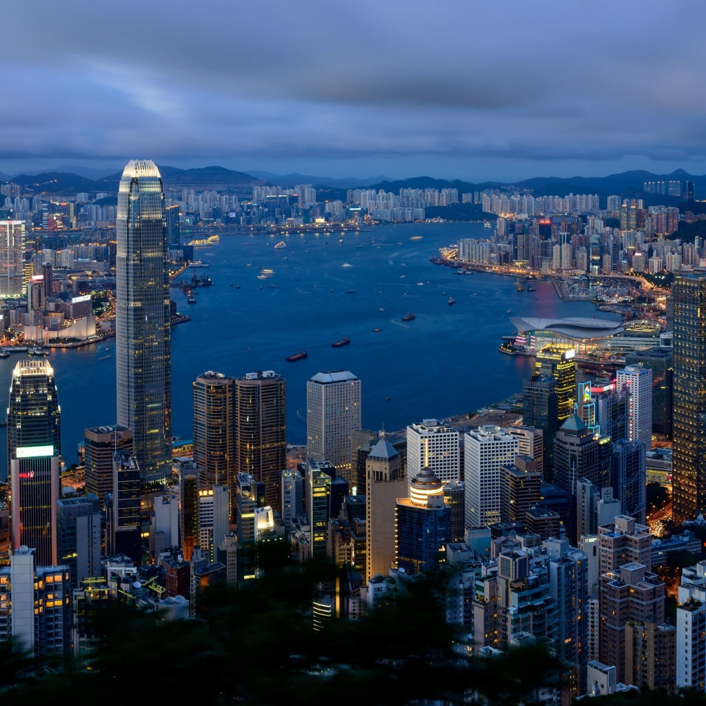 Hong Kong City View for 1024 x 1024 iPad resolution