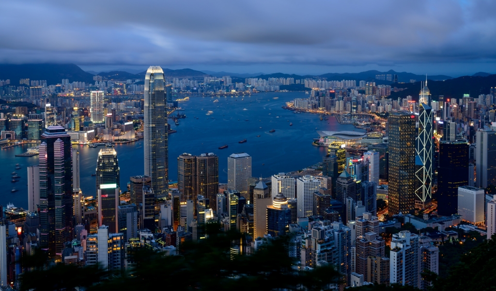 Hong Kong City View for 1024 x 600 widescreen resolution