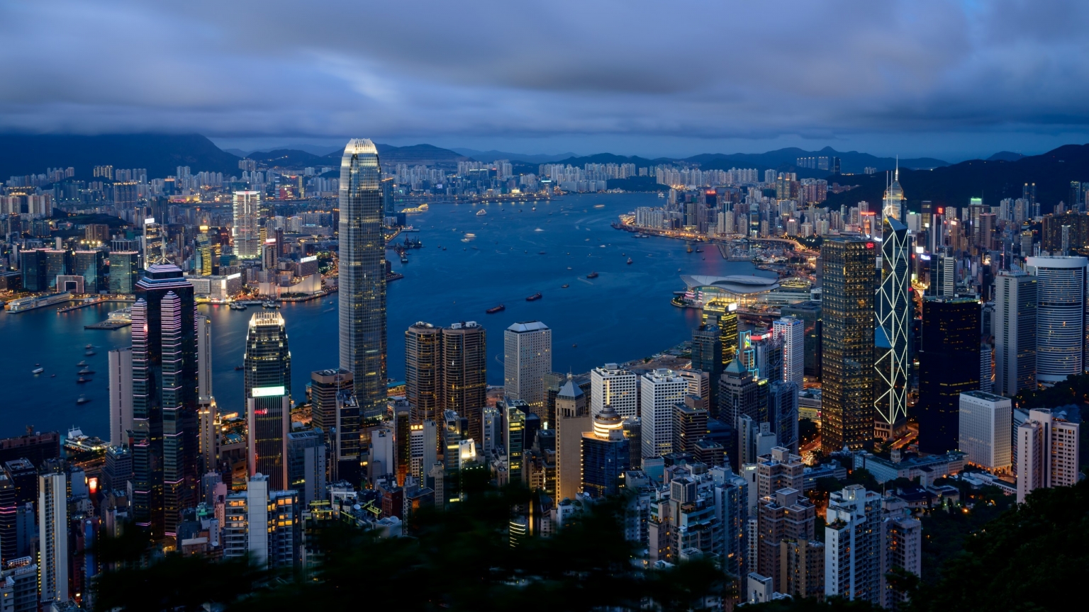 Hong Kong City View for 1536 x 864 HDTV resolution