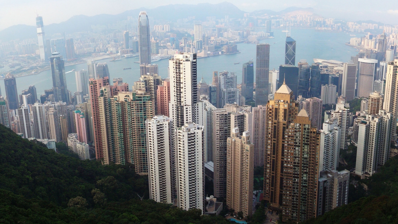 Hong Kong Skyline for 1280 x 720 HDTV 720p resolution