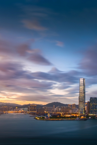 Hong Kong Sunset for 320 x 480 iPhone resolution