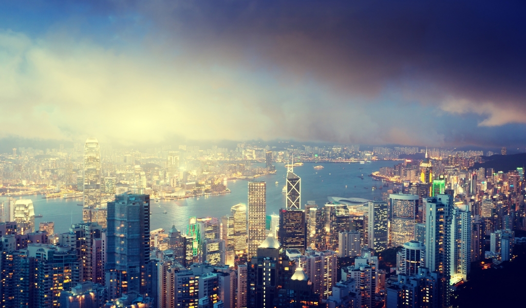Hong Kong Victoria Peak for 1024 x 600 widescreen resolution