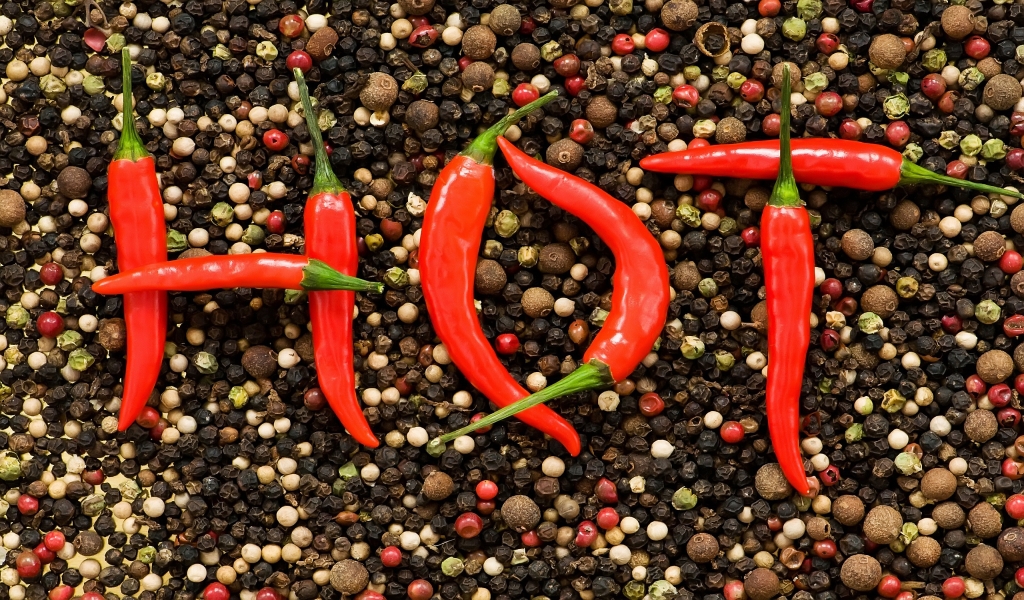 Hot Chilli and Pepper for 1024 x 600 widescreen resolution