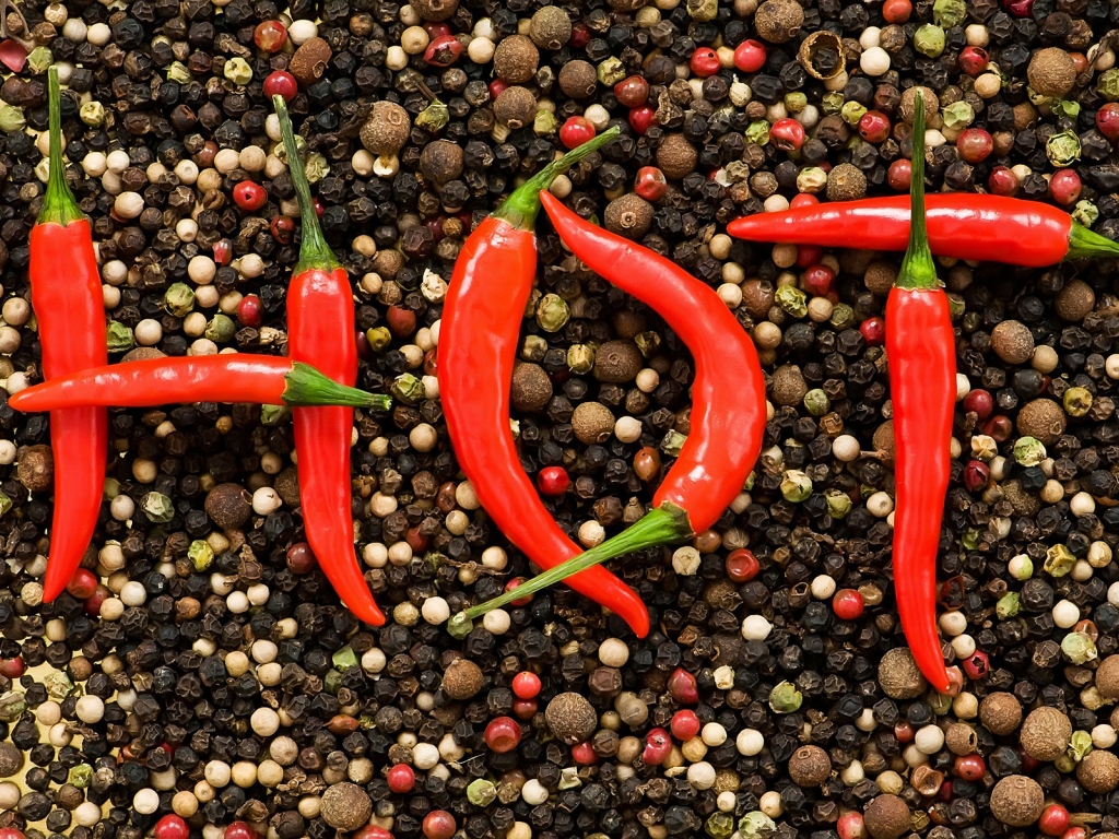 Hot Chilli and Pepper for 1024 x 768 resolution