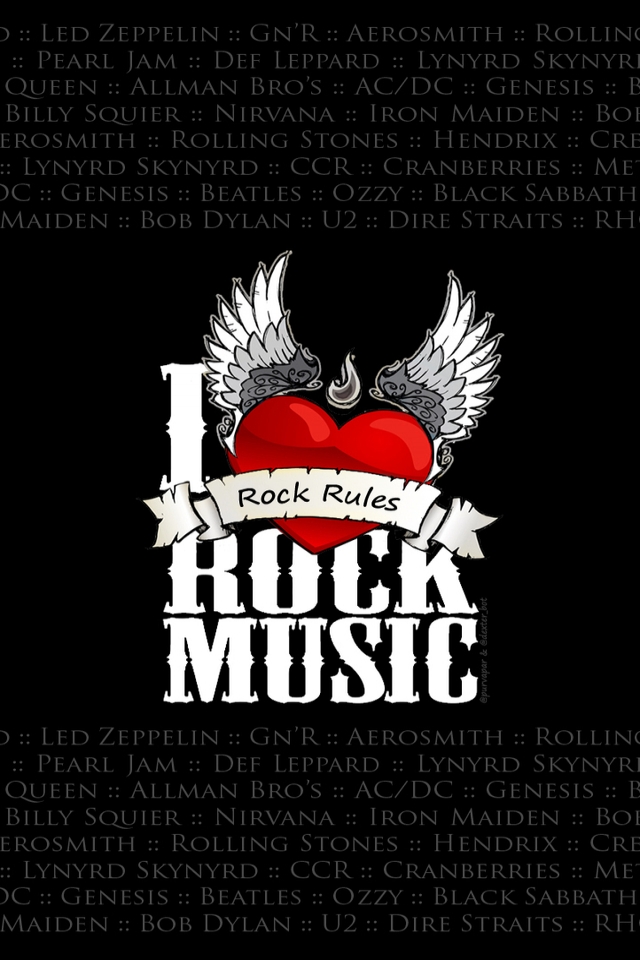 I Love Rock Music for 640 x 960 iPhone 4 resolution