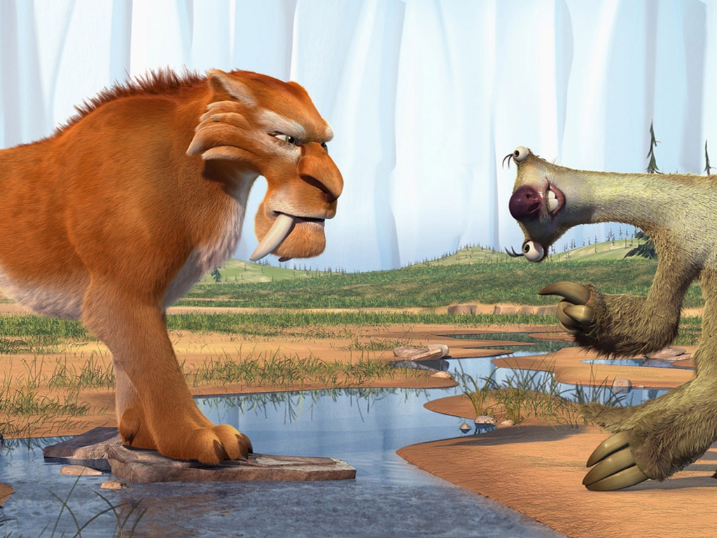 Ice Age Diego and Sid for 1024 x 768 resolution