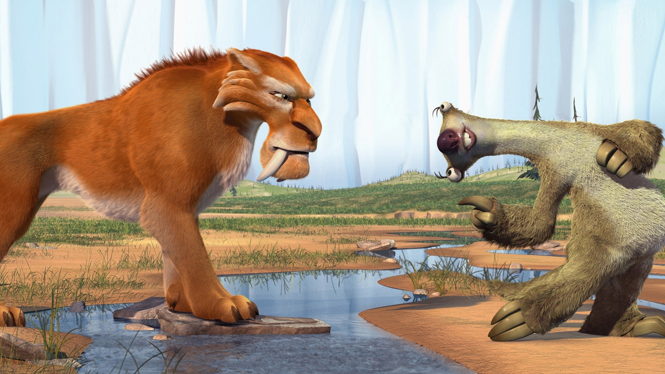 Ice Age Diego and Sid for 1366 x 768 HDTV resolution
