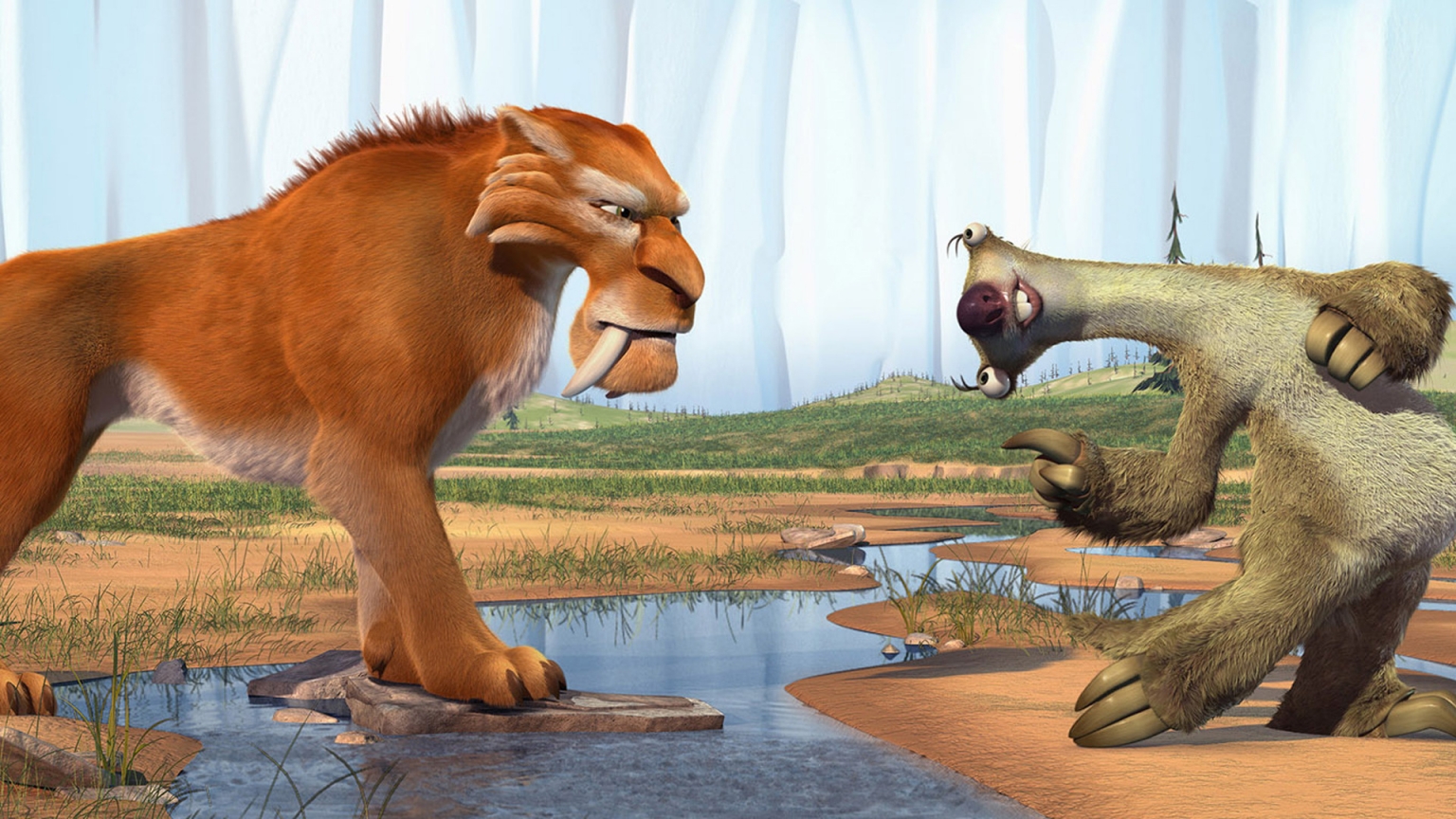 Ice Age Diego and Sid for 1536 x 864 HDTV resolution
