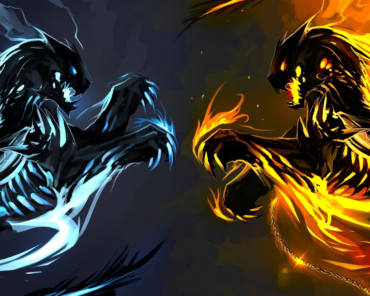 Ice and Fire Dragons for 1280 x 1024 resolution