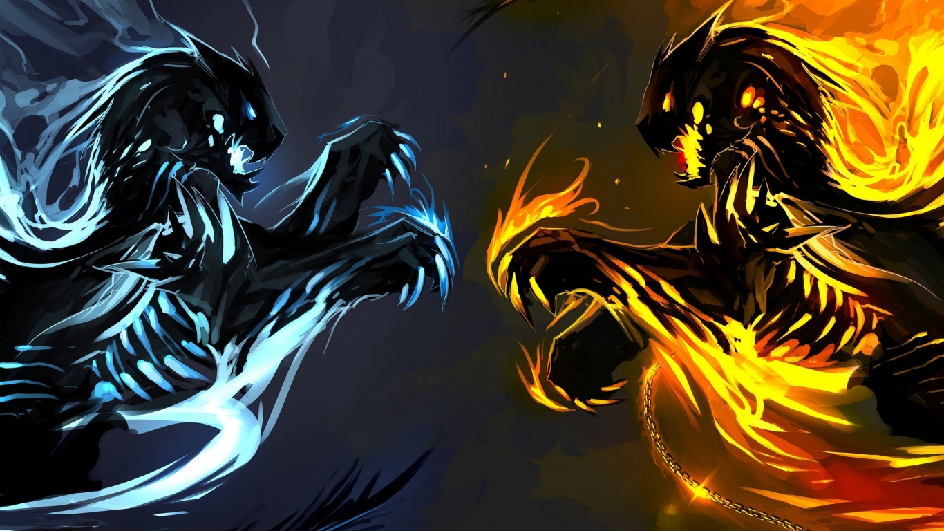 Ice and Fire Dragons for 1366 x 768 HDTV resolution