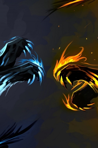 Ice and Fire Dragons for 320 x 480 iPhone resolution