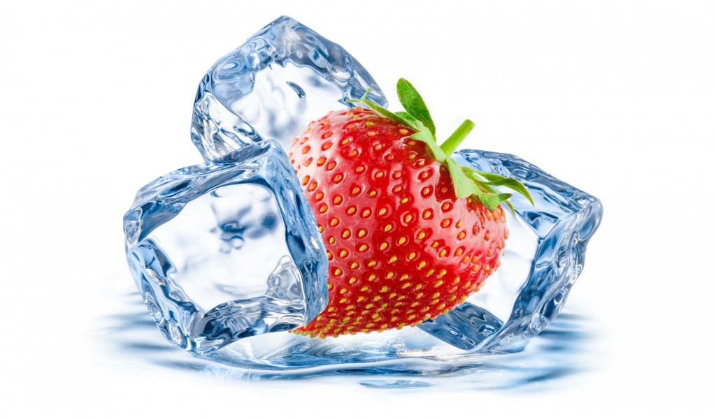 Ice and Strawberry for 1024 x 600 widescreen resolution