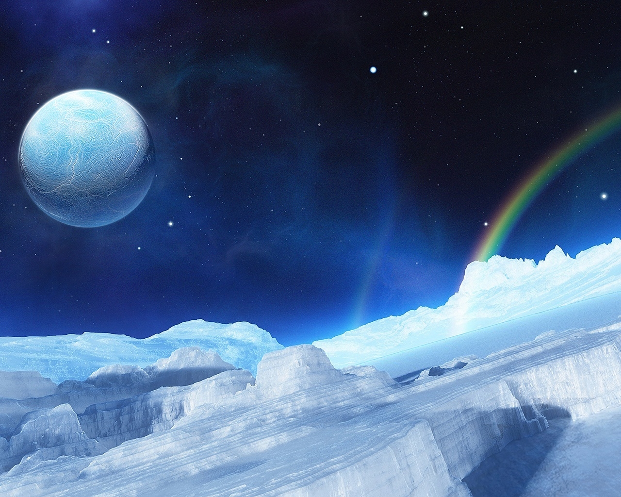 Ice Moon and Stars for 1280 x 1024 resolution