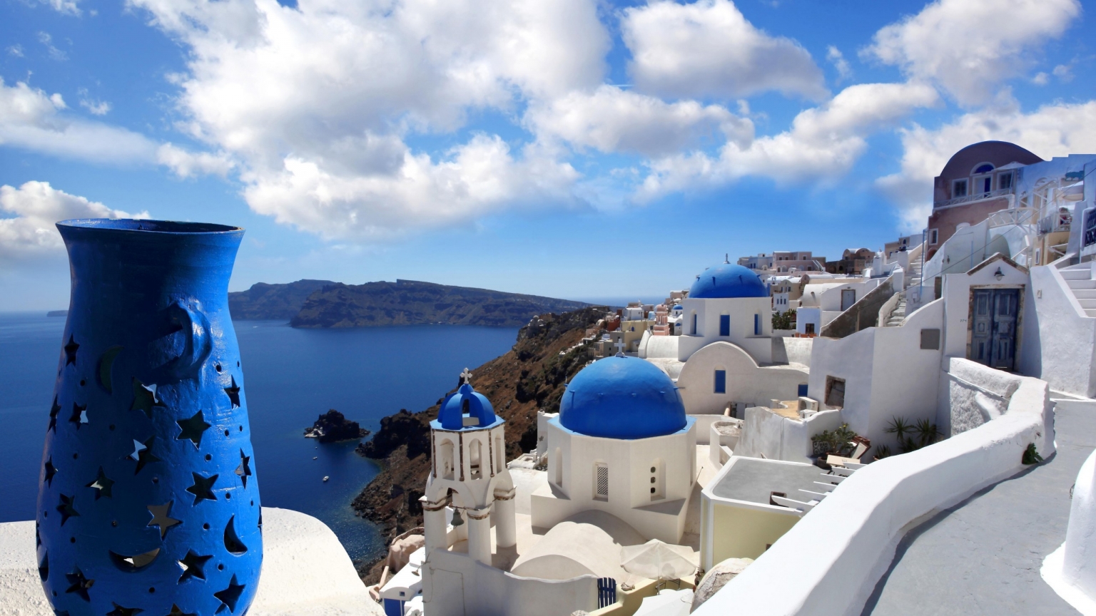 Ideal View from Santorini for 1536 x 864 HDTV resolution