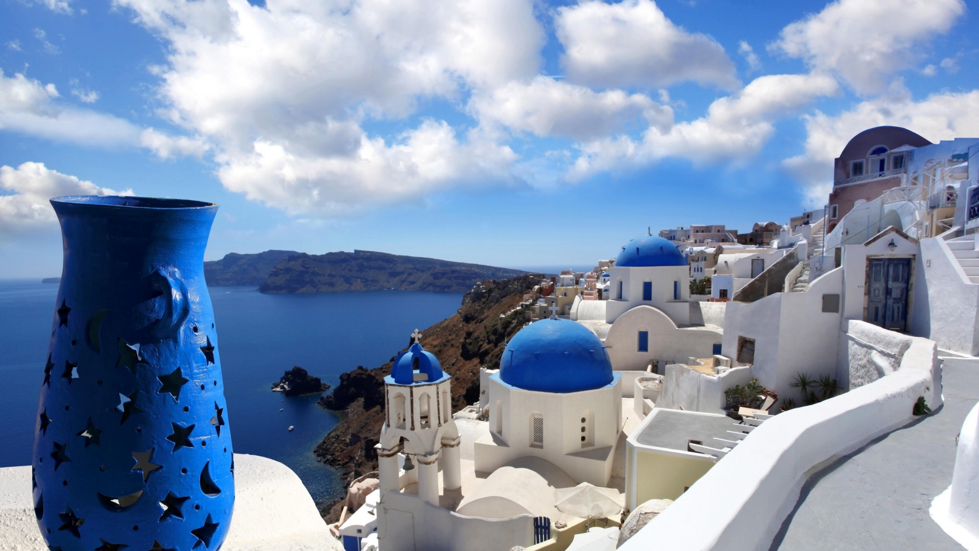 Ideal View from Santorini for 1920 x 1080 HDTV 1080p resolution