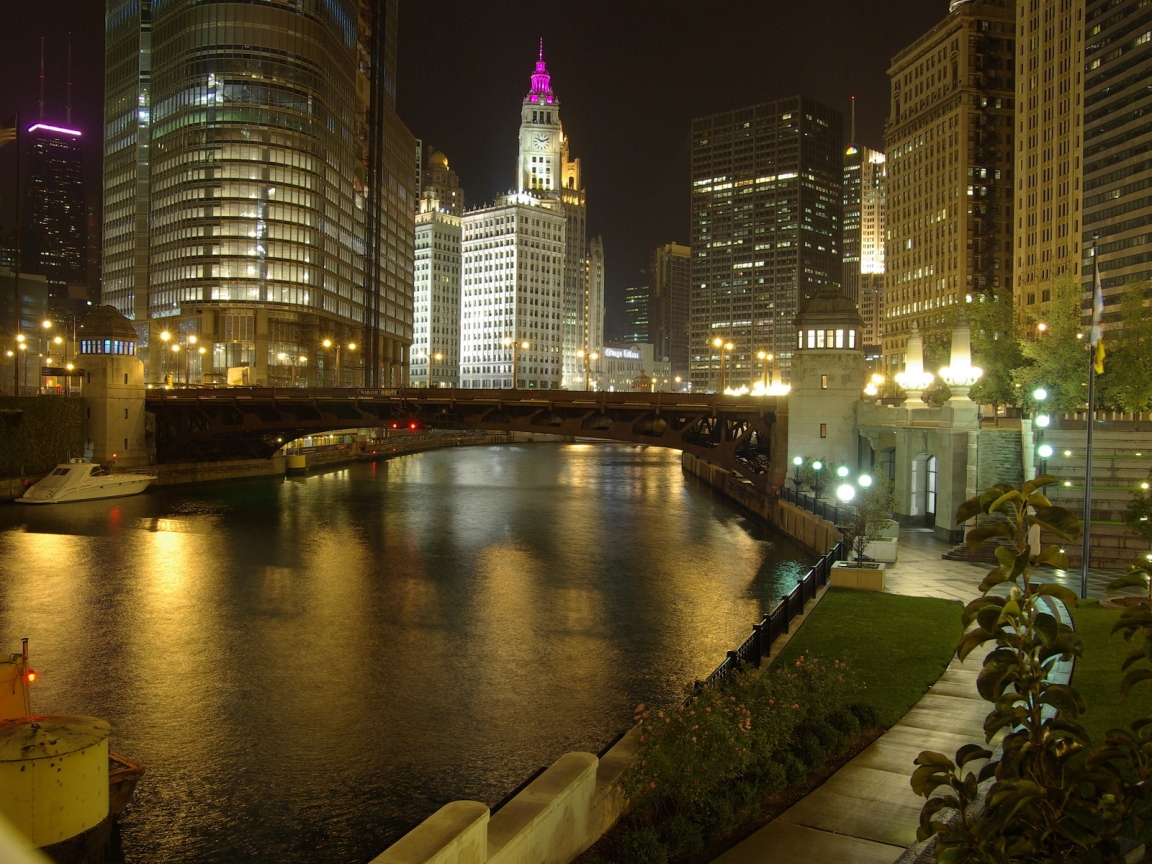 Illinois Night View for 1152 x 864 resolution