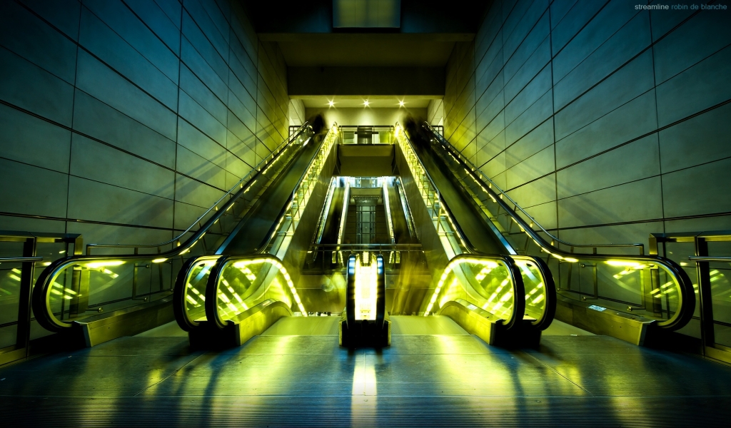 Illuminated Escalators for 1024 x 600 widescreen resolution