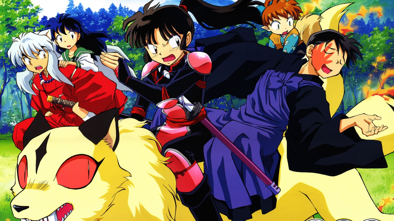 Inuyasha Characters for 1366 x 768 HDTV resolution