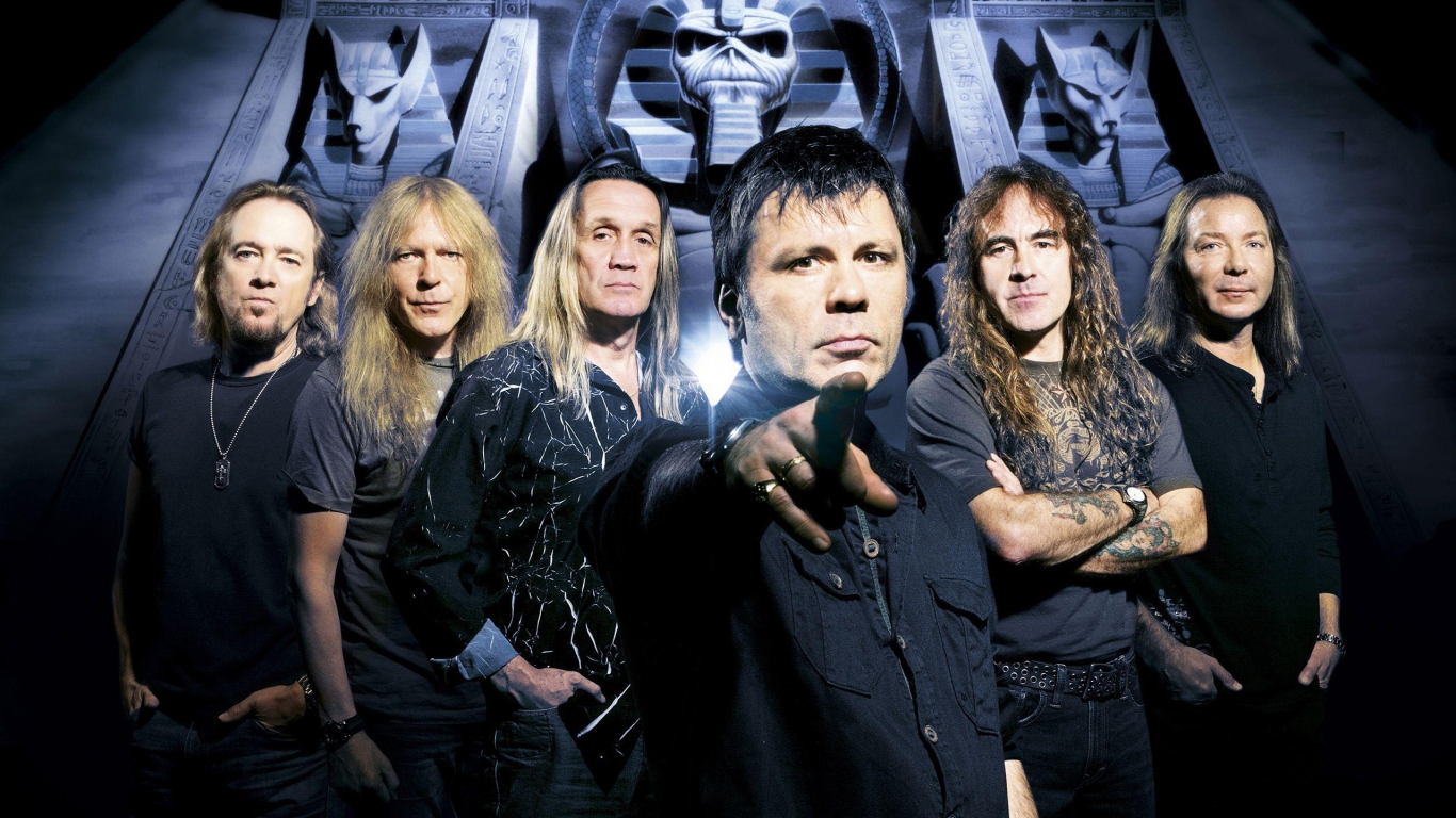 Iron Maiden Band for 1366 x 768 HDTV resolution