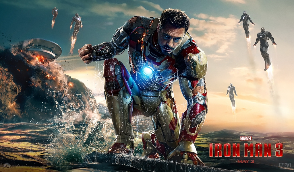 Iron Man 3 2013 for 1024 x 600 widescreen resolution