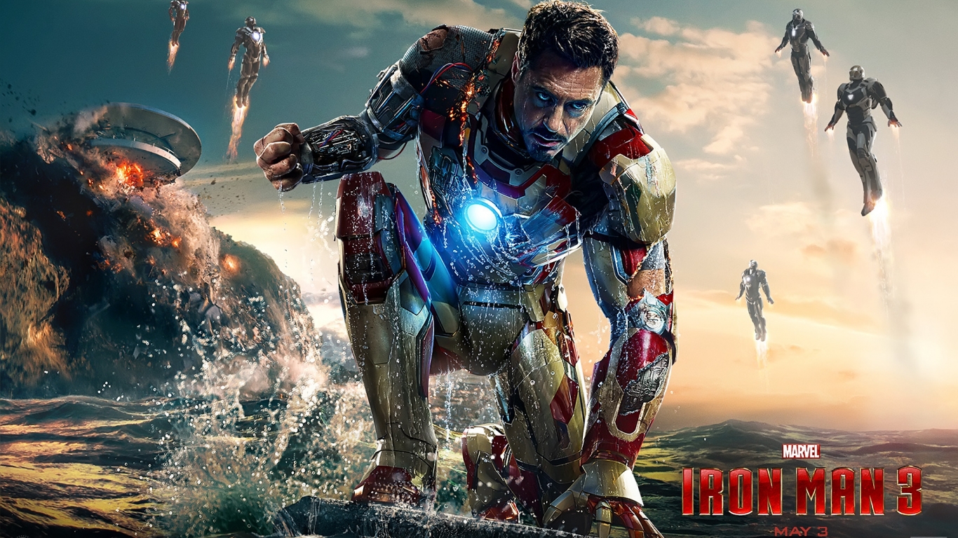 Iron Man 3 2013 for 1366 x 768 HDTV resolution