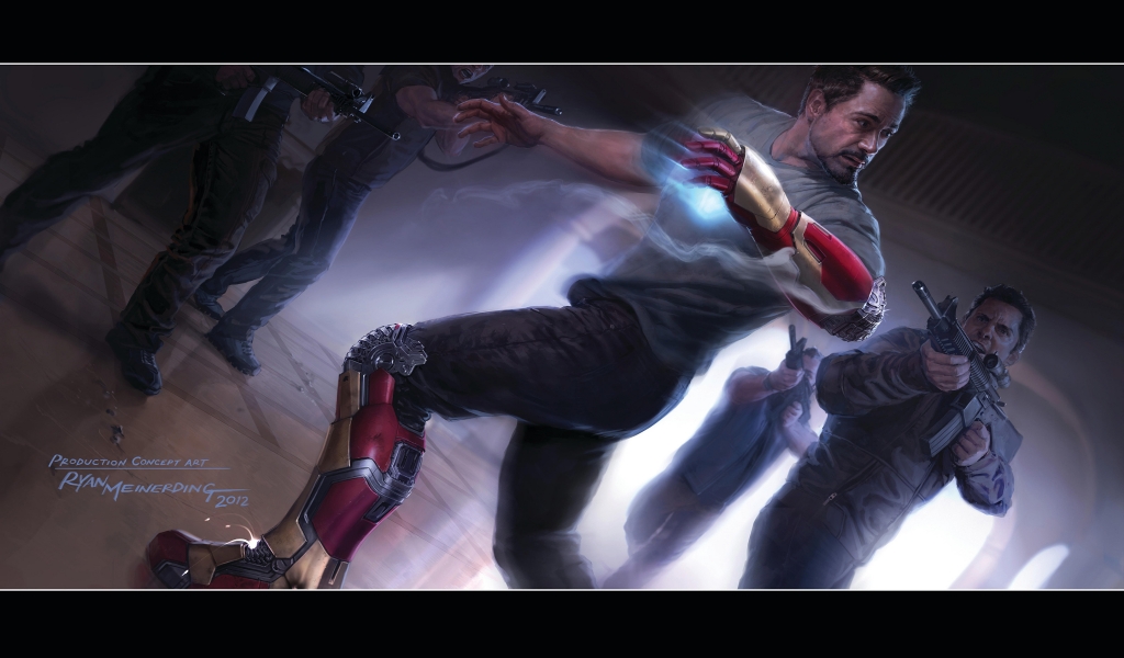 Iron Man 3 Fan Art for 1024 x 600 widescreen resolution