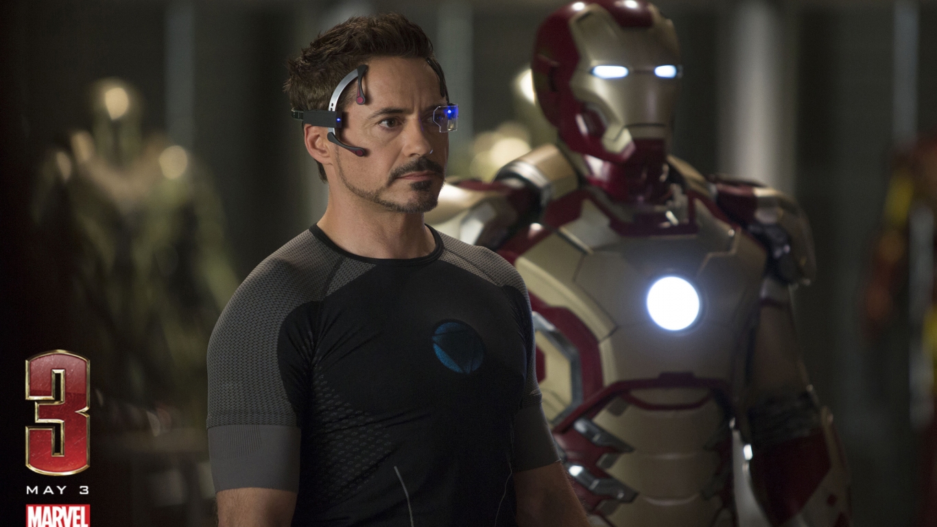 Iron Man 3 Tony Stark for 1366 x 768 HDTV resolution