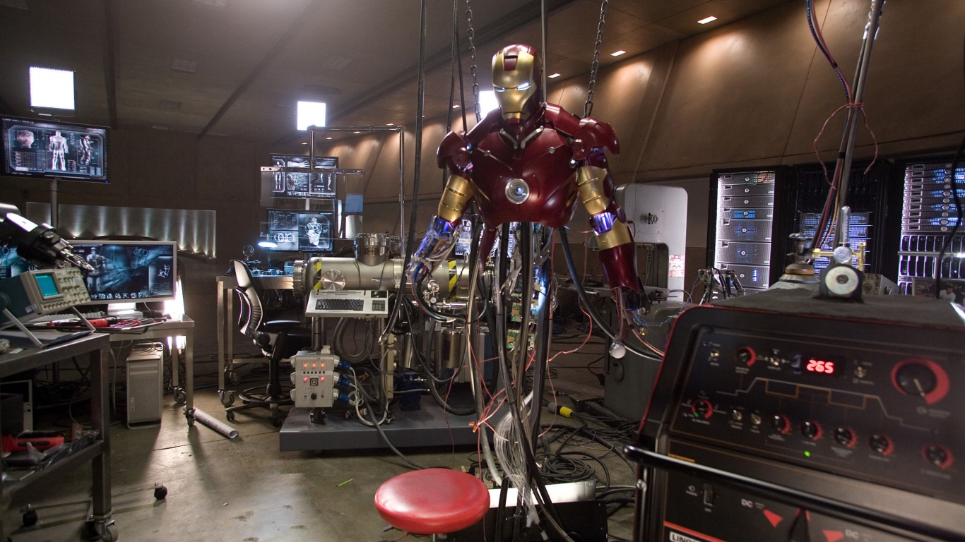 Iron Man Laboratory for 1366 x 768 HDTV resolution