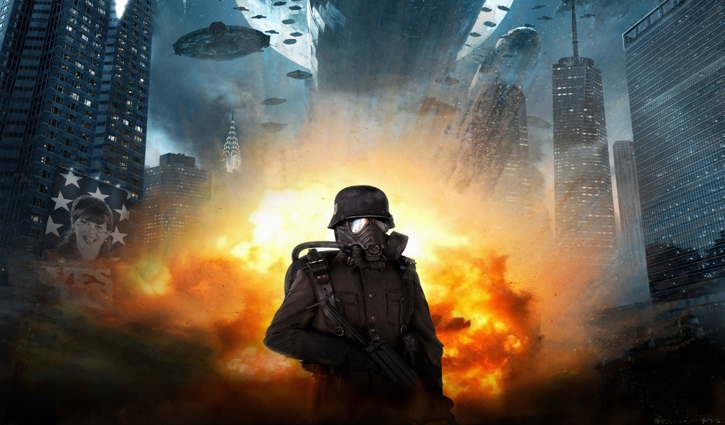 Iron Sky Soldier for 1024 x 600 widescreen resolution