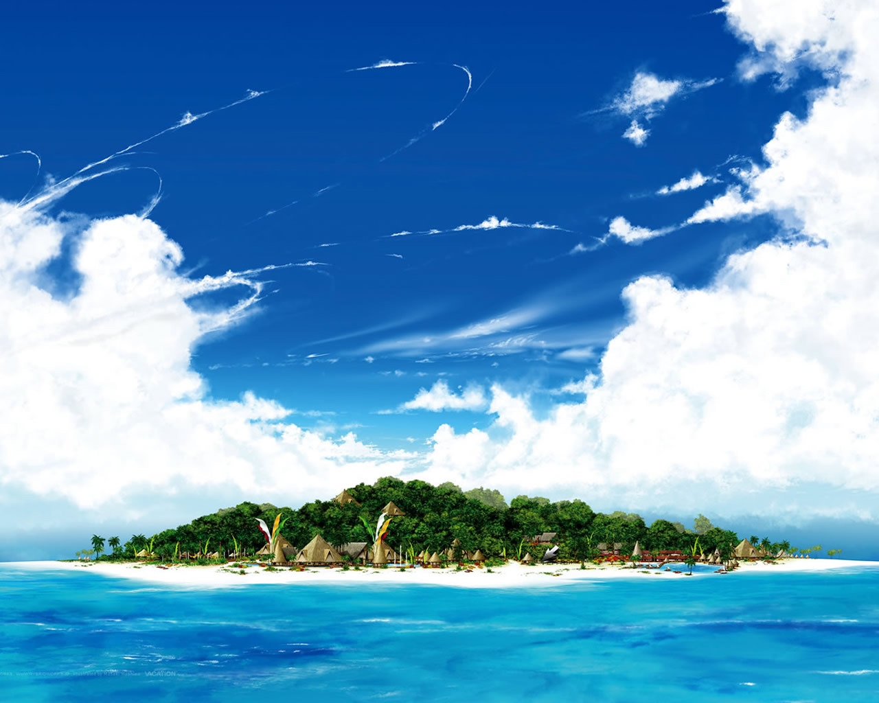 Island Summer Scenary for 1280 x 1024 resolution