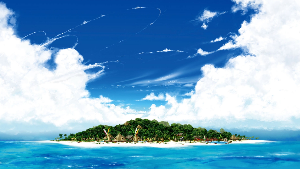 Island Summer Scenary for 1280 x 720 HDTV 720p resolution