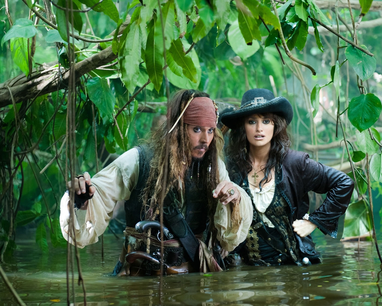 Jack Sparrow and Angelica for 1280 x 1024 resolution