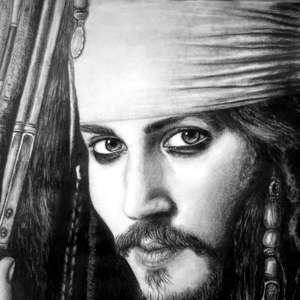Jack Sparrow Drawing for 1024 x 1024 iPad resolution