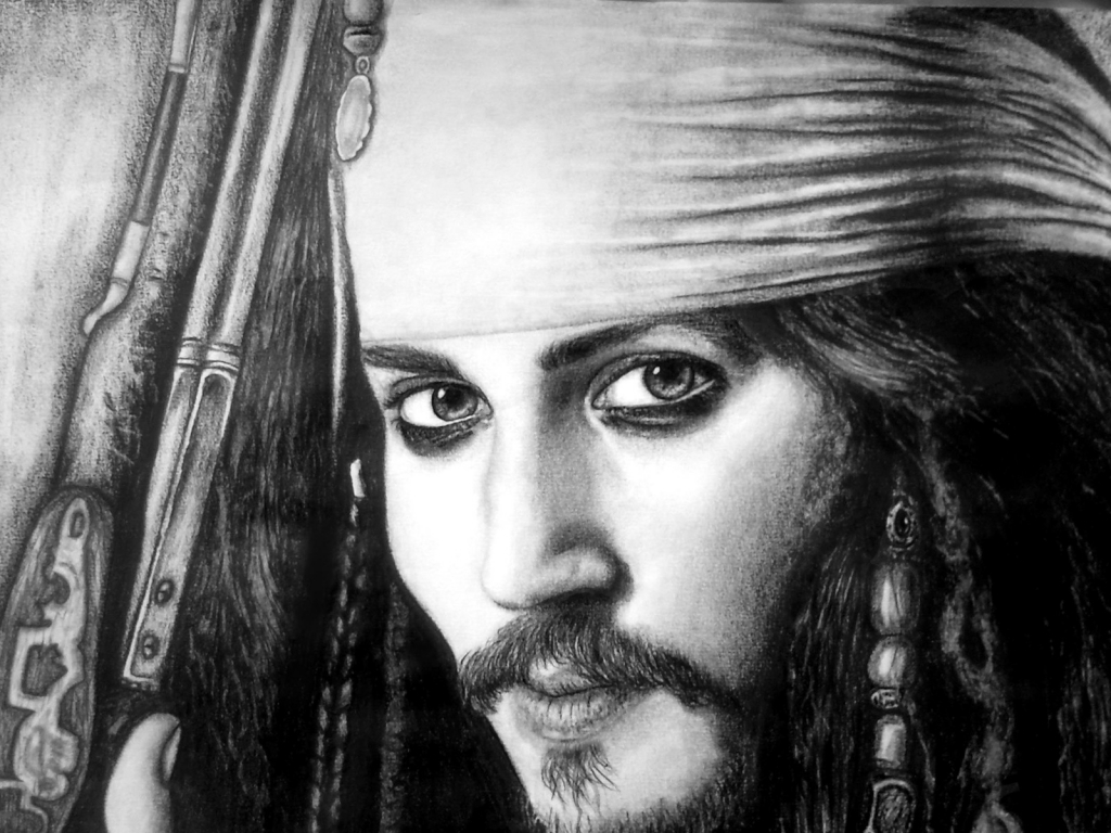 Jack Sparrow Drawing for 1024 x 768 resolution