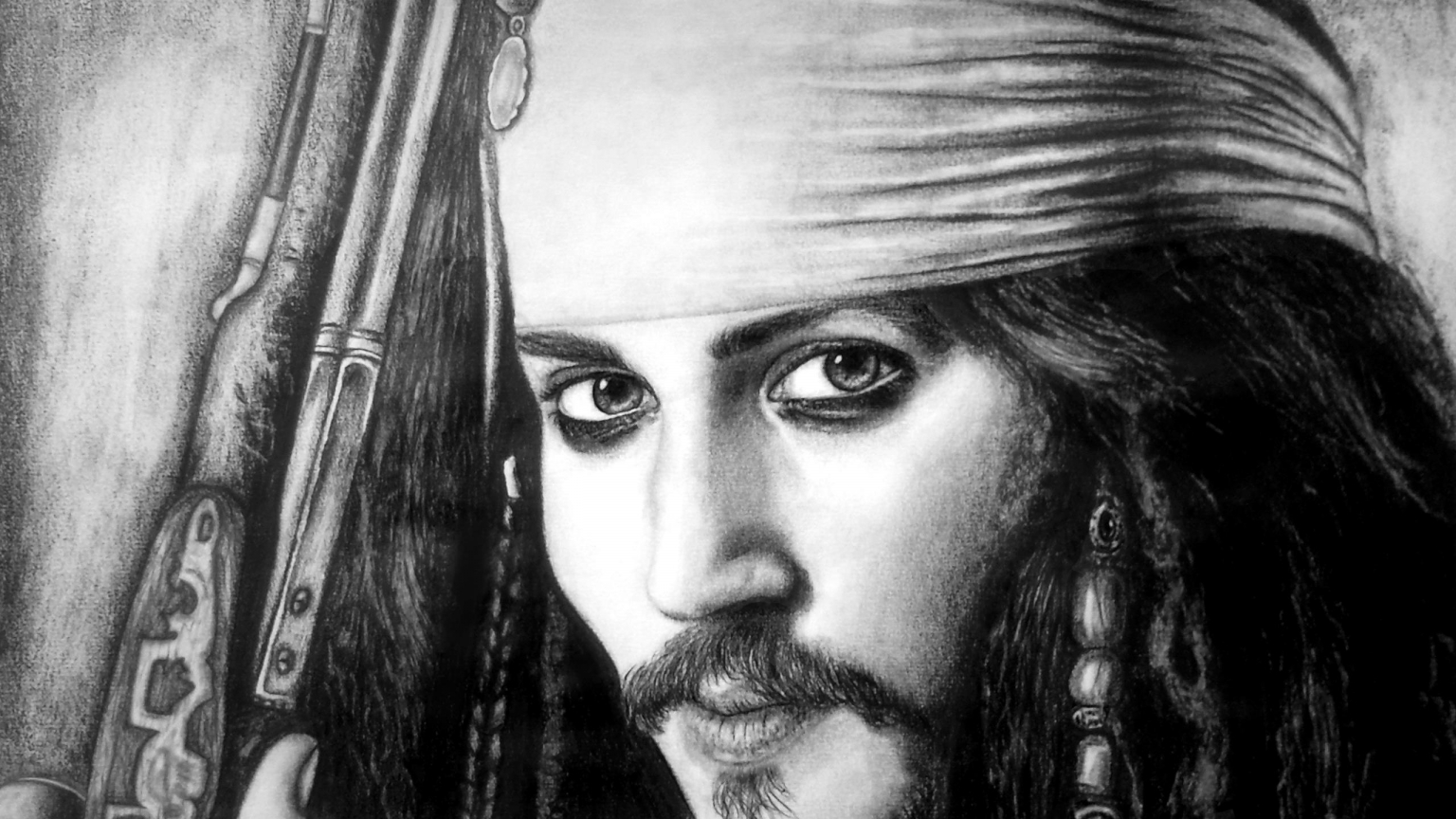 Jack Sparrow Drawing for 1536 x 864 HDTV resolution