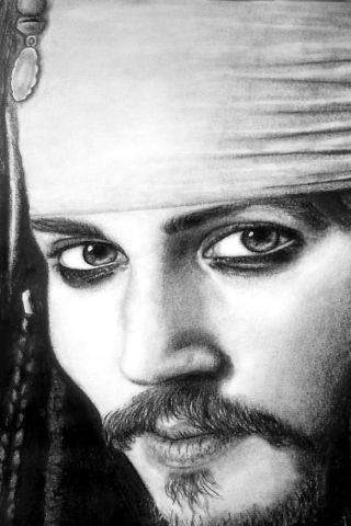 Jack Sparrow Drawing for 320 x 480 iPhone resolution