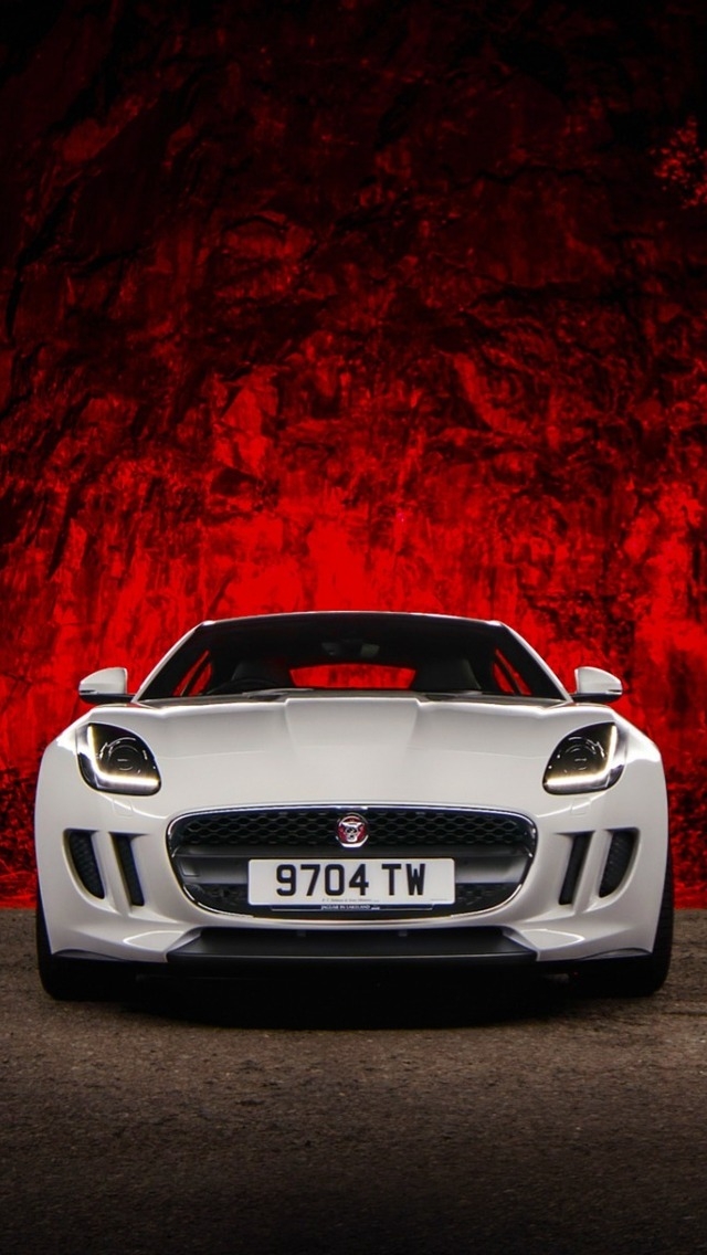 Jaguar F Type White for 640 x 1136 iPhone 5 resolution