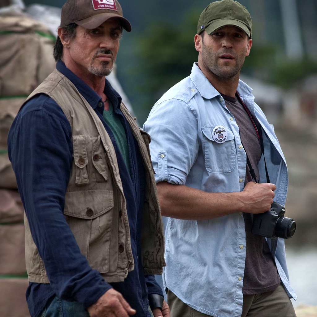 Jason Statham and Sylvester Stallone  for 1024 x 1024 iPad resolution