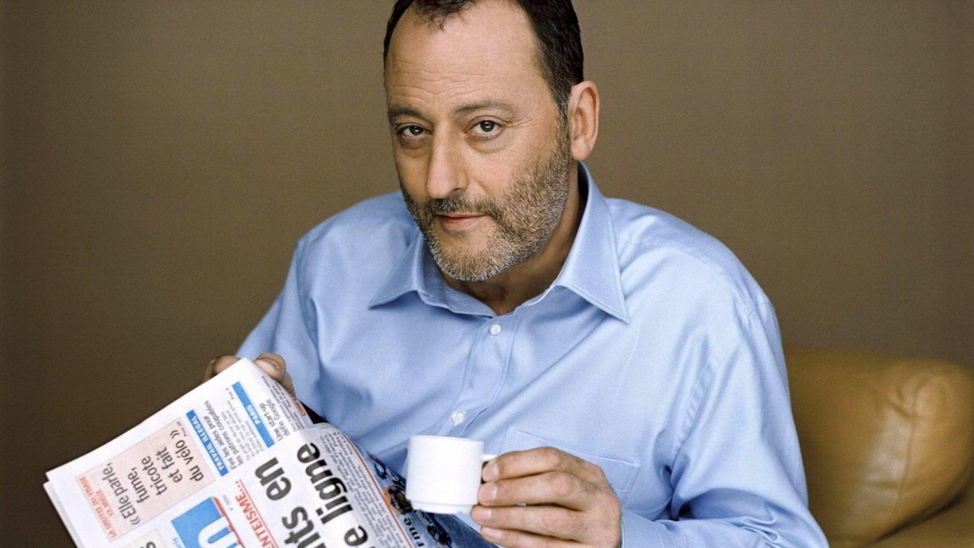 Jean Reno Coffee Time for 1366 x 768 HDTV resolution