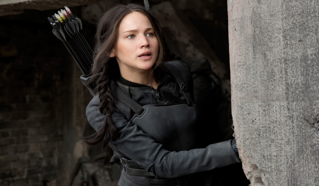 Jennifer Lawrence as Katniss Everdeen for 1024 x 600 widescreen resolution