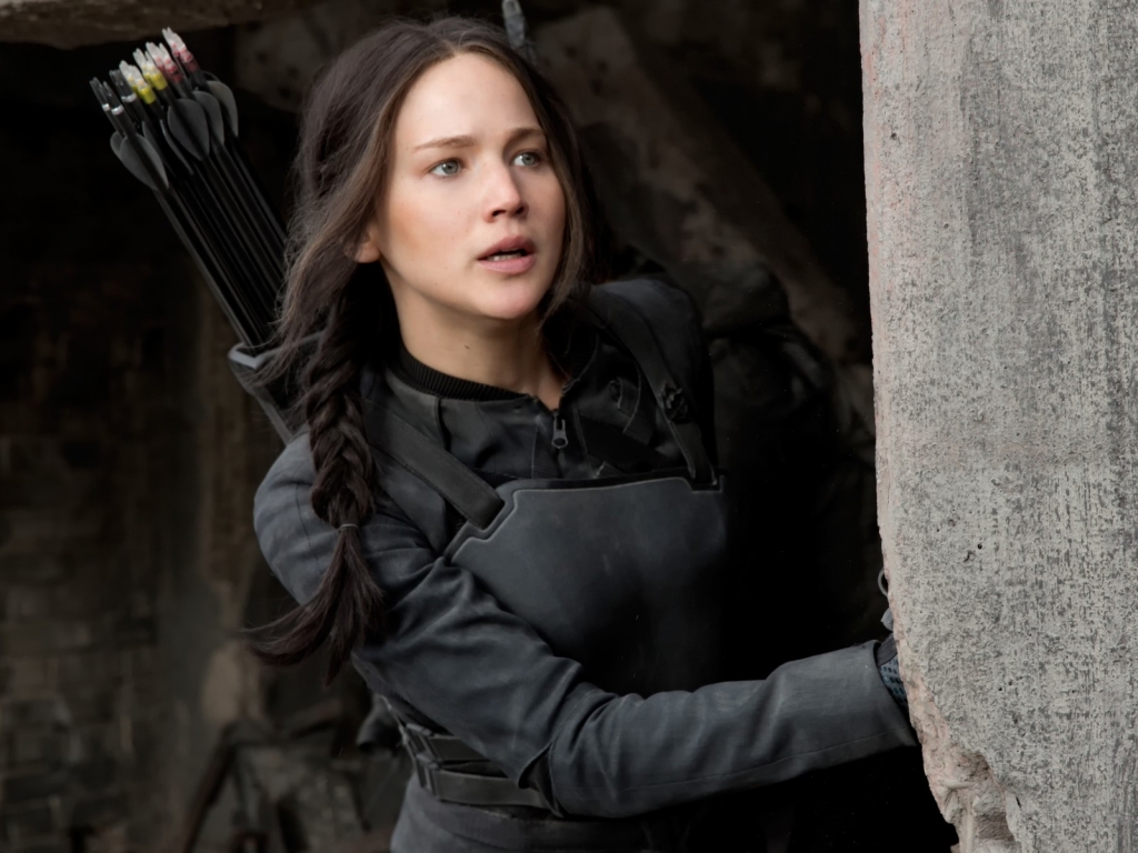 Jennifer Lawrence as Katniss Everdeen for 1024 x 768 resolution