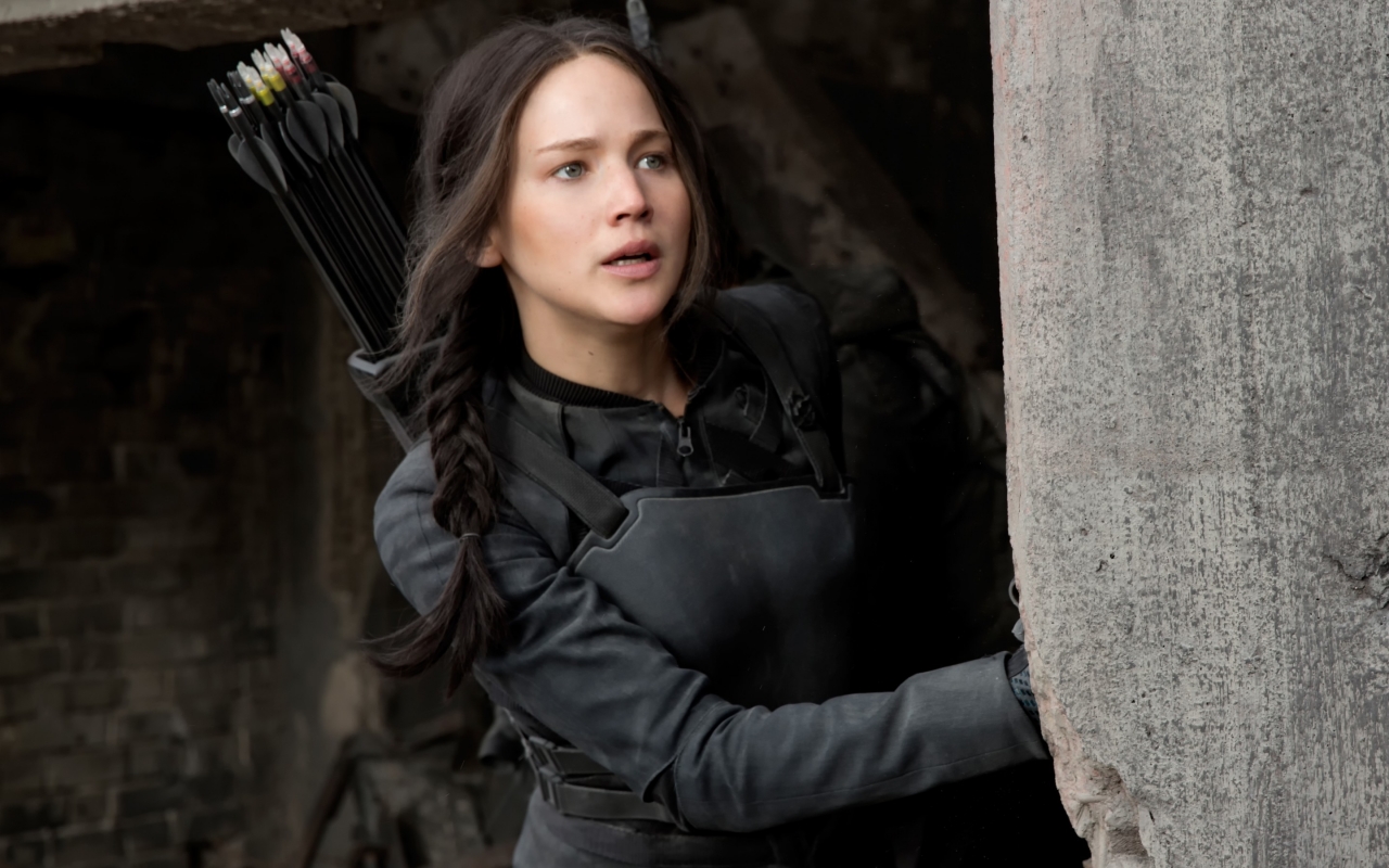 Jennifer Lawrence as Katniss Everdeen for 1280 x 800 widescreen resolution