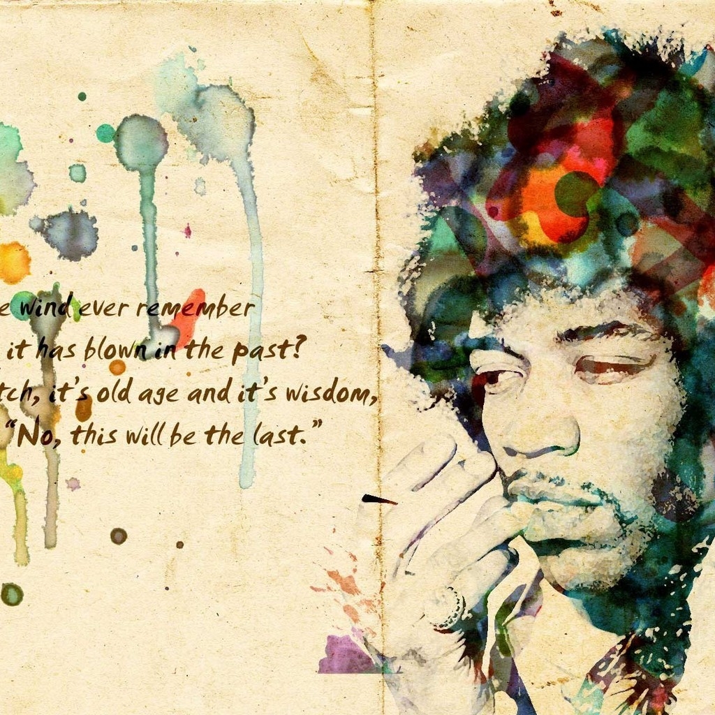 Jimi Hendrix Artwork for 1024 x 1024 iPad resolution